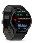 Garmin Venu 3 Black & Slate Con Doppio Cinturino, In Pelle e Silicone