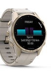 Garmin Fenix 8 - 43 mm, Amoled, Sapphire, Titanio, Soft Gold & Limestone (Pelle)