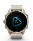 Garmin Fenix 8 - 43 mm, Amoled, Sapphire, Titanio, Soft Gold & Limestone (Pelle)