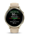 Garmin Venu4 Lunar Gold Con Cinturino In Silicone Bone E Cinturino In Pelle Light Sand 41Mm