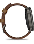 Garmin Venu4 Slate Con Cinturino In Silicone Black E Cinturino In Pelle Brown 45Mm
