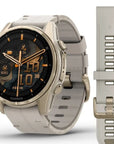Garmin Fenix 8 - 43 mm, Amoled, Sapphire, Titanio, Soft Gold & Limestone (Pelle)