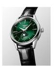 Longines Flagship Heritage Moonphase Quadrante Sunray Green