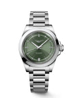 Longines Orologio Conquest Automatico 34 mm Quadrante Verde e Diamanti