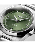 Longines Orologio Conquest Automatico 34 mm Quadrante Verde e Diamanti