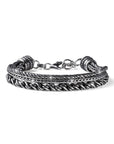 Maria Cristina Sterling Bracciale Uomo Tre Catene In Argento Brunito