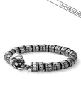 Maria Cristina Sterling Bracciale Uomo Skull Con Sfere In Argento Brunite Martellate Edizione Limitata