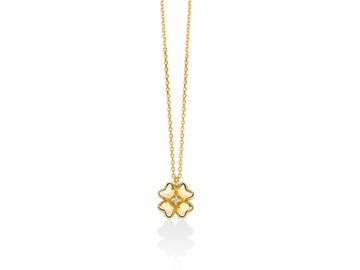 Miluna Collana In Oro Giallo 375/1000 Fantasia E Diamanti Naturali