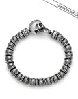 Maria Cristina Sterling Bracciale Uomo Skull Con Sfere In Argento Brunite Martellate Edizione Limitata