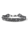 Maria Cristina Sterling Bracciale Uomo Tre Intrecci In Argento Brunito