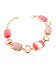 Madi Bracciale in Argento Rosè con Quarzi Idrotermali