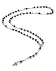 Maria Cristina Sterling Collana Uomo Rosario Argento E Perle Di Lava