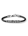 Maria Cristina Sterling Bracciale Uomo In Pelle Nera E Intreccio In Argento 925