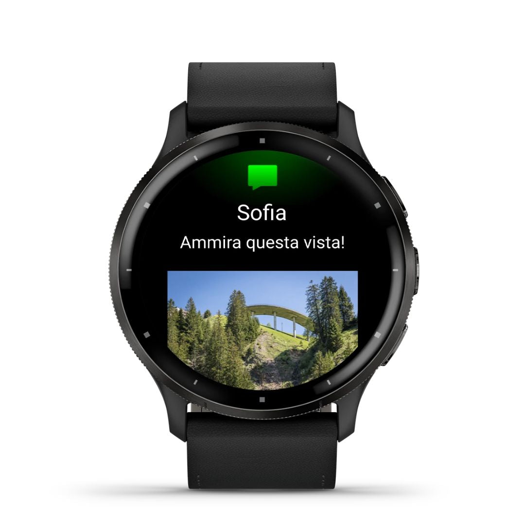 Garmin Venu 3 Black & Slate Con Doppio Cinturino, In Pelle e Silicone