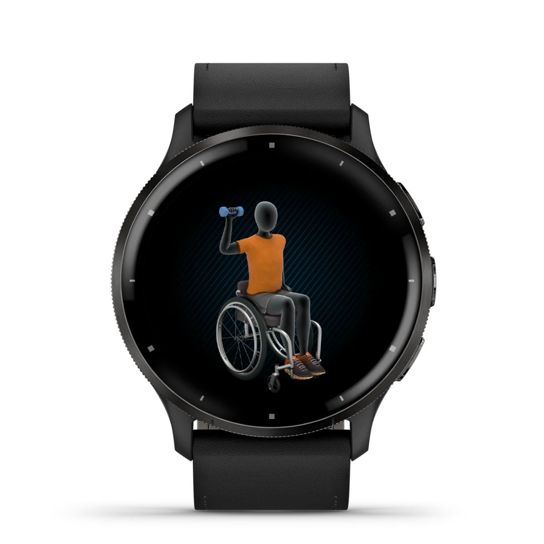 Garmin Venu 3 Black & Slate Con Doppio Cinturino, In Pelle e Silicone