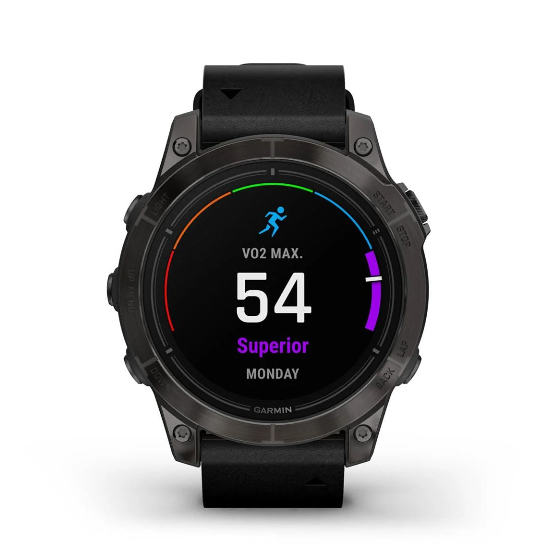 Garmin Epix Pro (Gen 2) Sapphire Edition 47 mm
Carbon Gray DLC Titanium con cinturino Black Leather