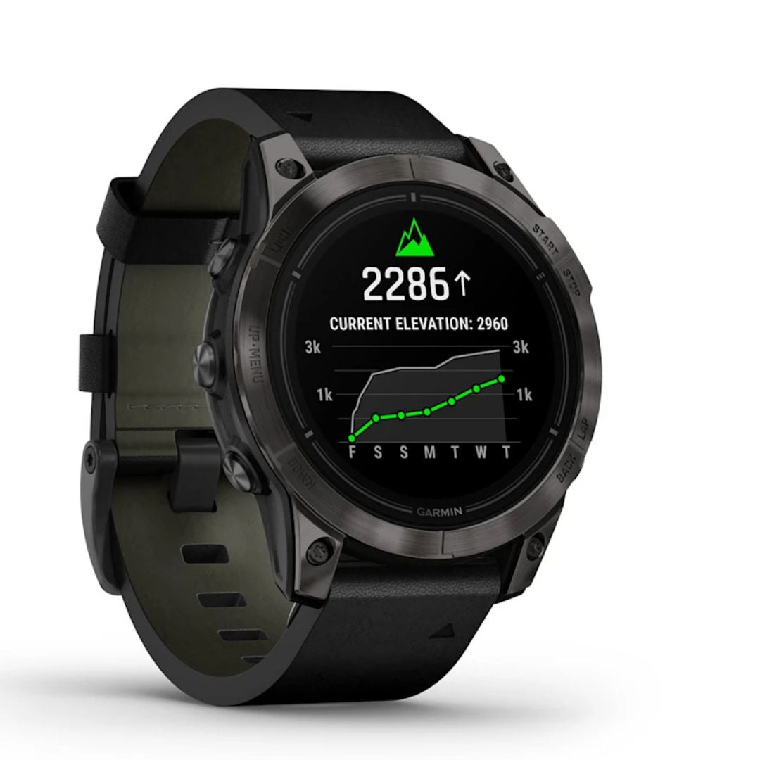 Garmin Epix Pro (Gen 2) Sapphire Edition 47 mm
Carbon Gray DLC Titanium con cinturino Black Leather