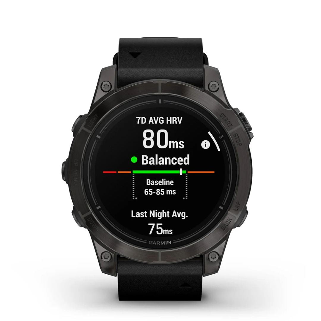 Garmin Epix Pro (Gen 2) Sapphire Edition 47 mm
Carbon Gray DLC Titanium con cinturino Black Leather