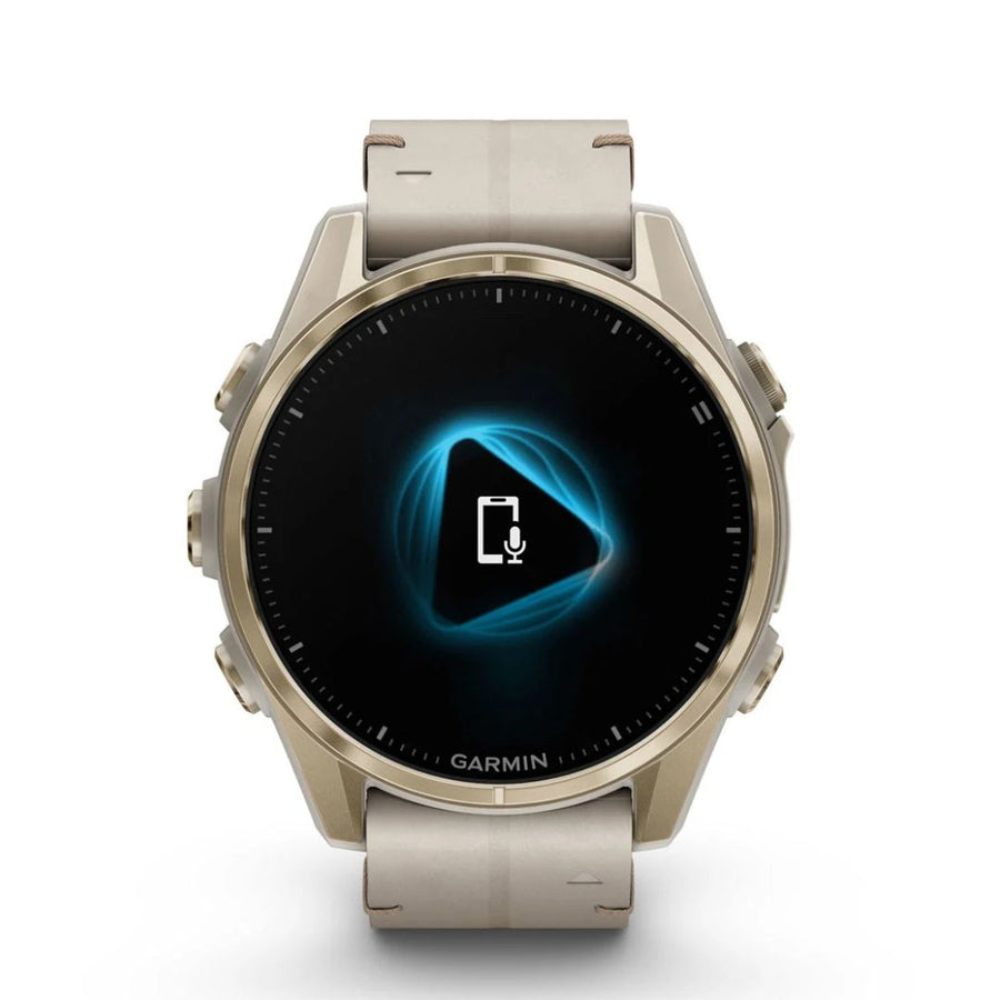 Garmin Fenix 8 - 43 mm, Amoled, Sapphire, Titanio, Soft Gold & Limestone (Pelle)