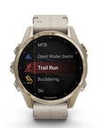 Garmin Fenix 8 - 43 mm, Amoled, Sapphire, Titanio, Soft Gold & Limestone (Pelle)