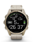 Garmin Fenix 8 - 43 mm, Amoled, Sapphire, Titanio, Soft Gold & Limestone (Pelle)