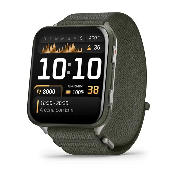 Garmin Venu X1, Gps, Moss Con
Fondello In Titanio, Cinturino In Nylon ComfortFit Moss