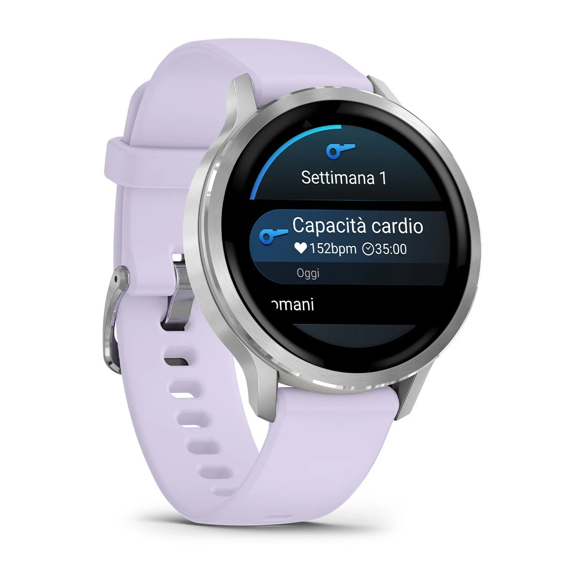 Garmin Venu4 Silver Con Cinturino In Silicone Periwinkle 41Mm