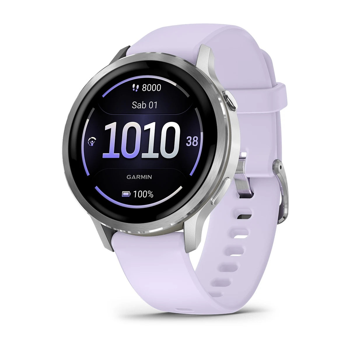 Garmin Venu4 Silver Con Cinturino In Silicone Periwinkle 41Mm