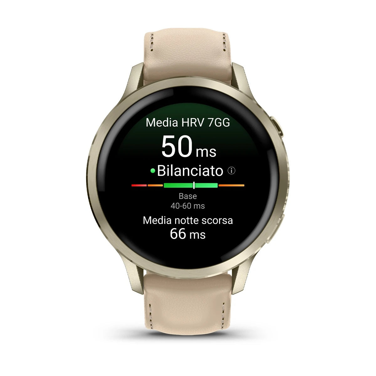 Garmin Venu4 Lunar Gold Con Cinturino In Silicone Bone E Cinturino In Pelle Light Sand 41Mm