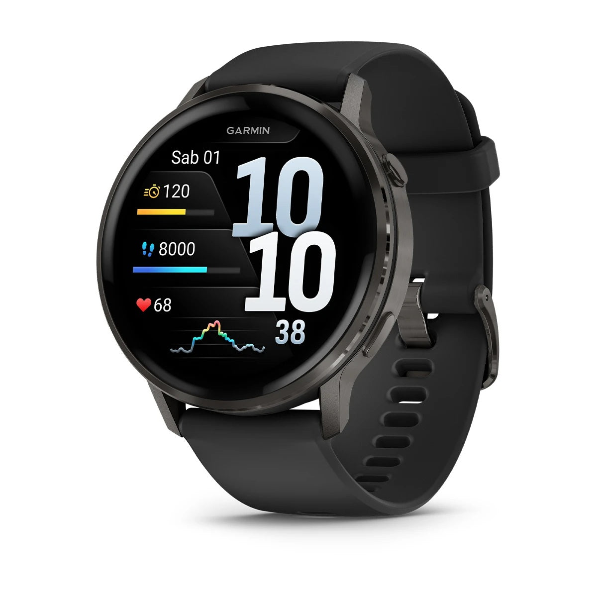 Garmin Venu® 4 Slate Con Silicone, Black  45 Mm
