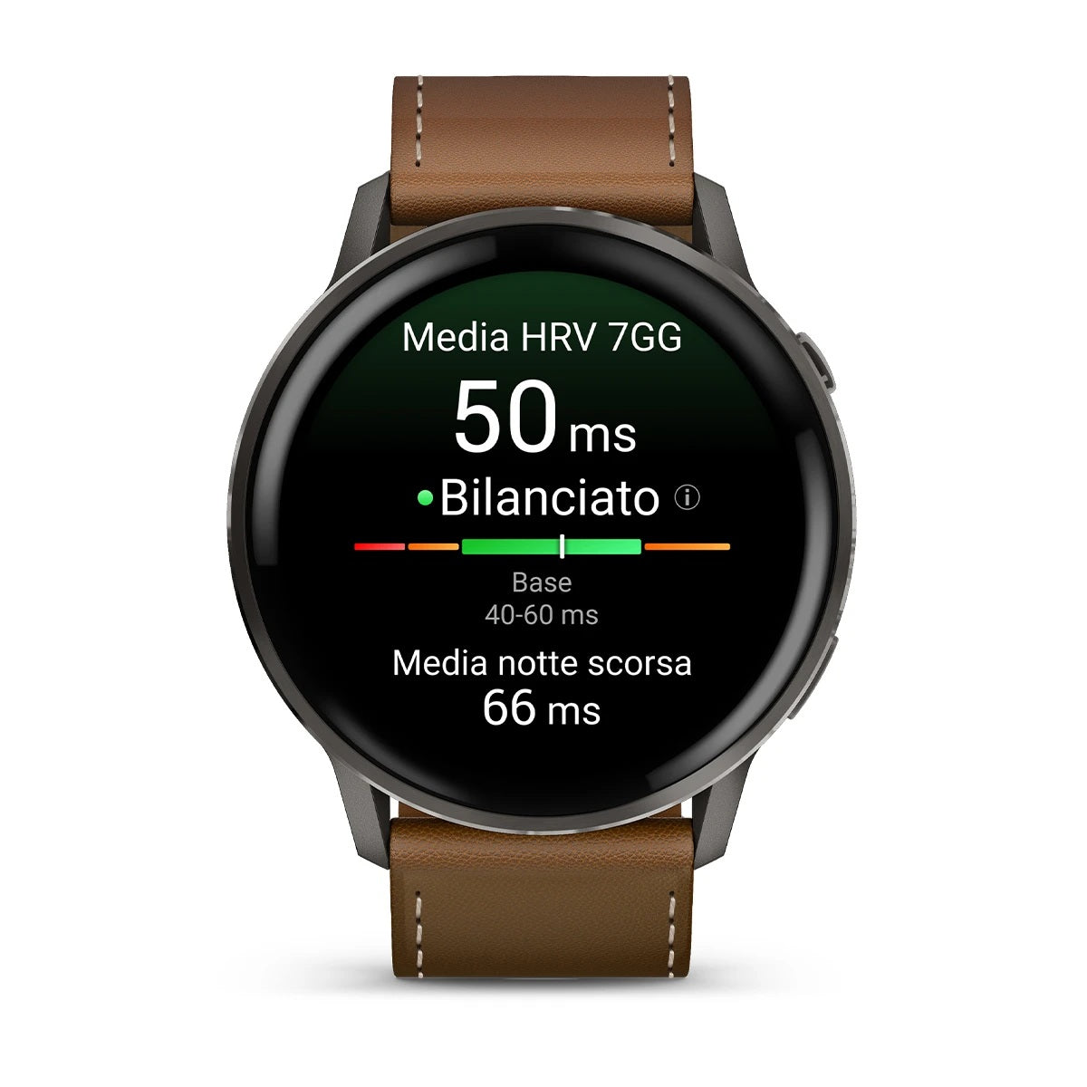 Garmin Venu4 Slate Con Cinturino In Silicone Black E Cinturino In Pelle Brown 45Mm