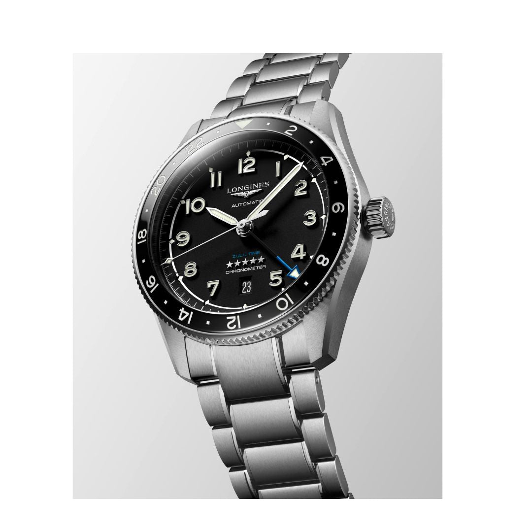 Longines Spirit Zulu Time 42 mm Ghiera Nera