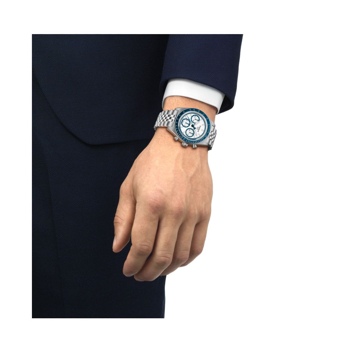 Tissot Prs 516 Automatic Cronograph Quadrante Bianco e Blu