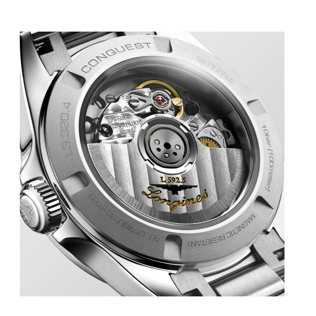 Longines Orologio Conquest Automatico 30 Mm, Quadrante Madreperla e Diamanti