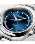 Longines Orologio Conquest Automatico 30 Mm, Quadrante Blu E Diamanti