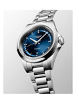 Longines Orologio Conquest Automatico 30 Mm, Quadrante Blu E Diamanti