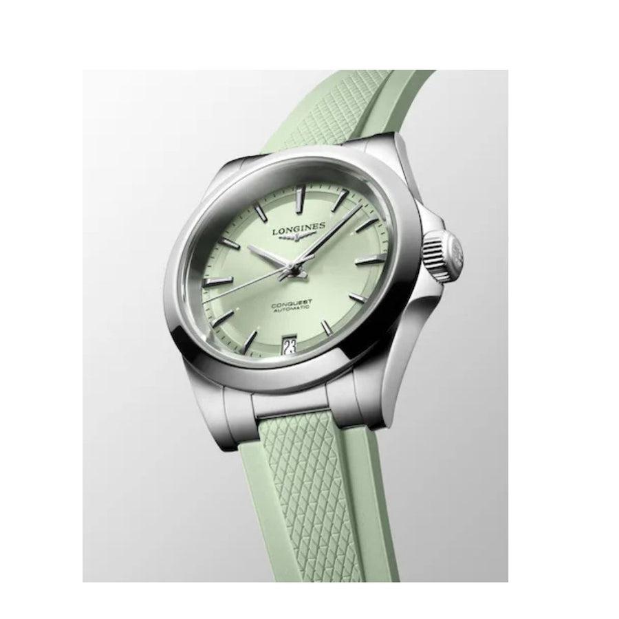 Longines Orologio Conquest Automatico 34 Mm Quadrante Verde Cint. Silicone