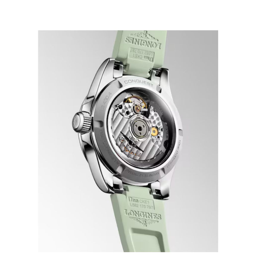 Longines Orologio Conquest Automatico 34 Mm Quadrante Verde Cint. Silicone