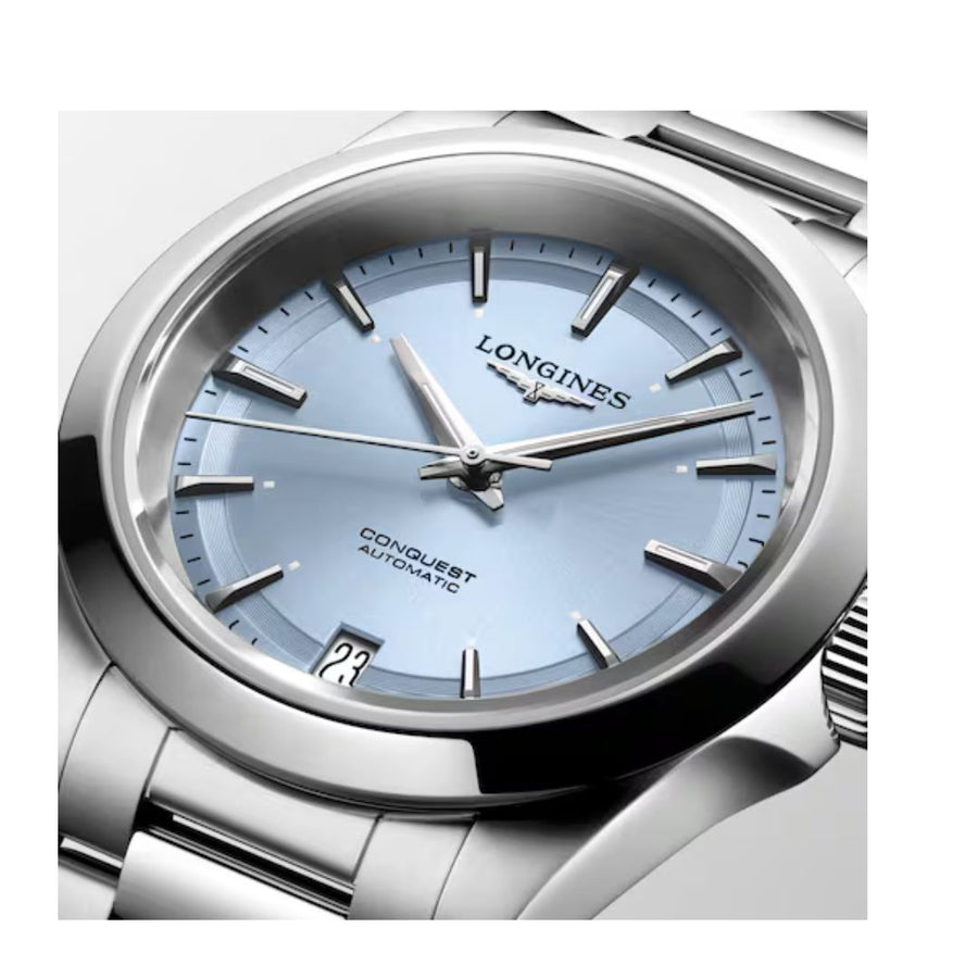 Longines Orologio Conquest Automatico 34 mm Quadrante Azzurro