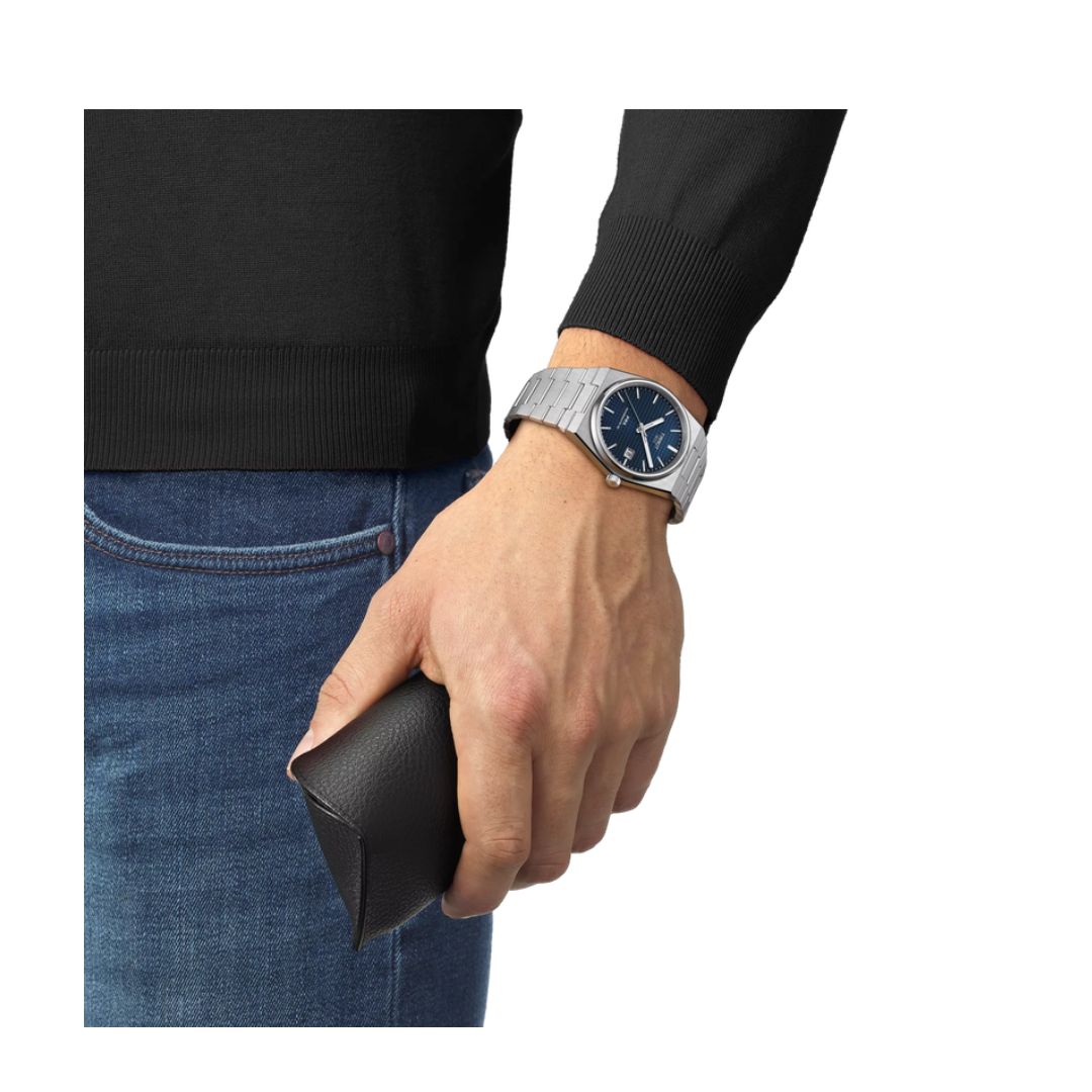 Tissot Prx Automatico In Acciaio 40 mm Quadrante Blu Powermatic 80