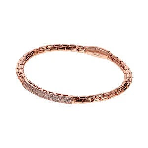 Brozallure Bracciale Semirigido Maglia Veneziana Con Placchetta In Pavé Di Cubic Zirconia