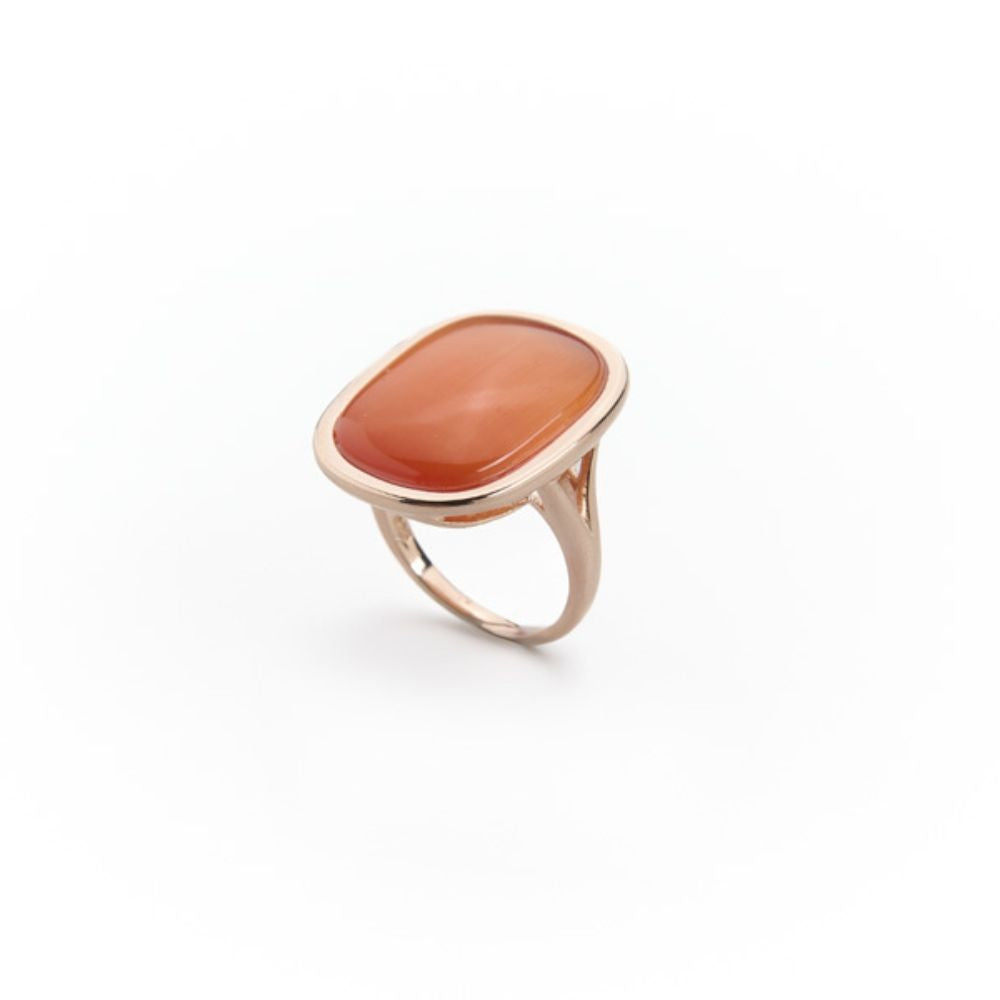 Madì Anello Settanta Con Quarzo Idrotermale Arancio