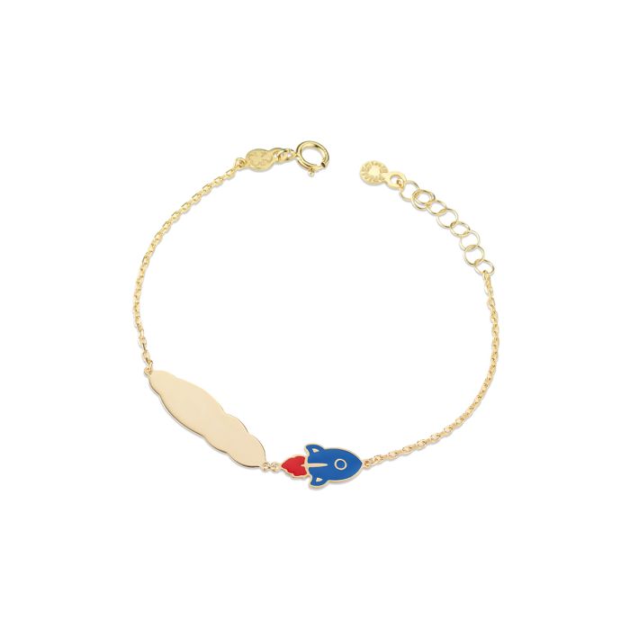 Le Bebe Bracciale Nuvoletta E Razzo Spaziale In Oro Giallo
