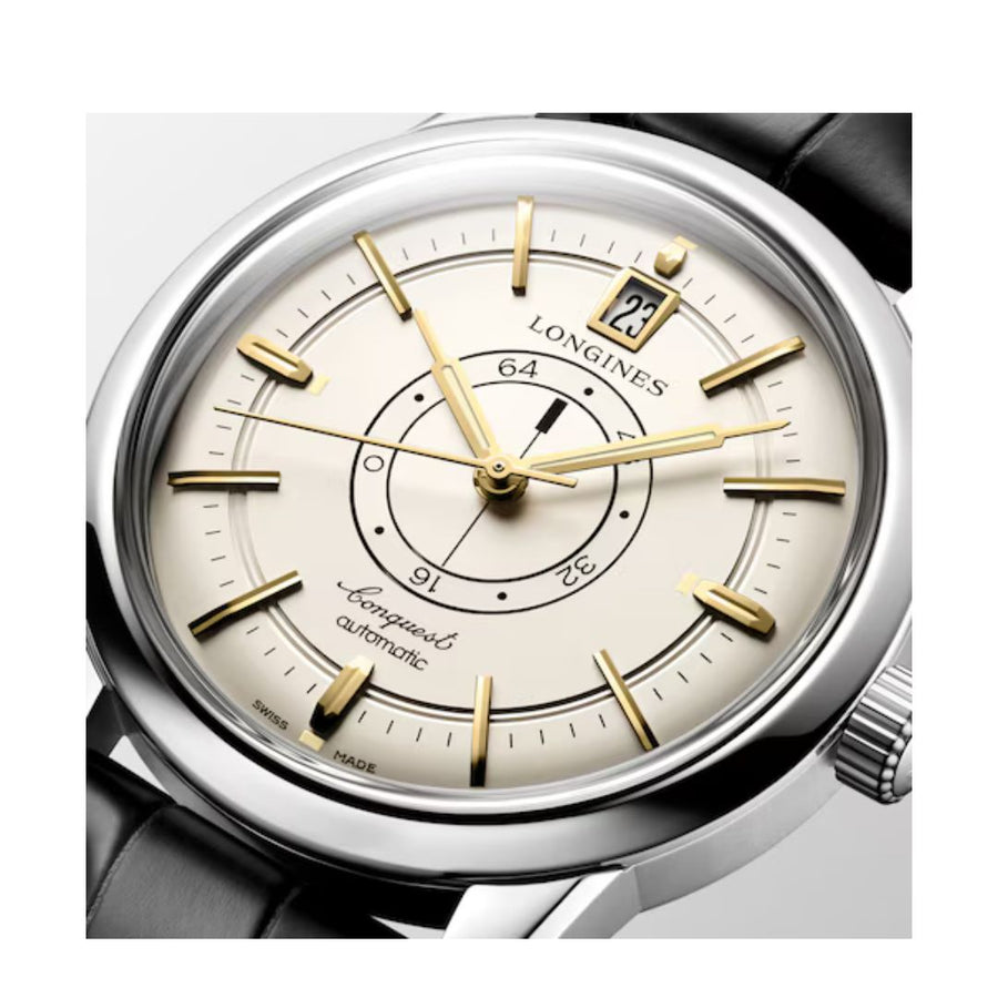 Longines Conquest Automatico Silvered Opaline 12 Index
