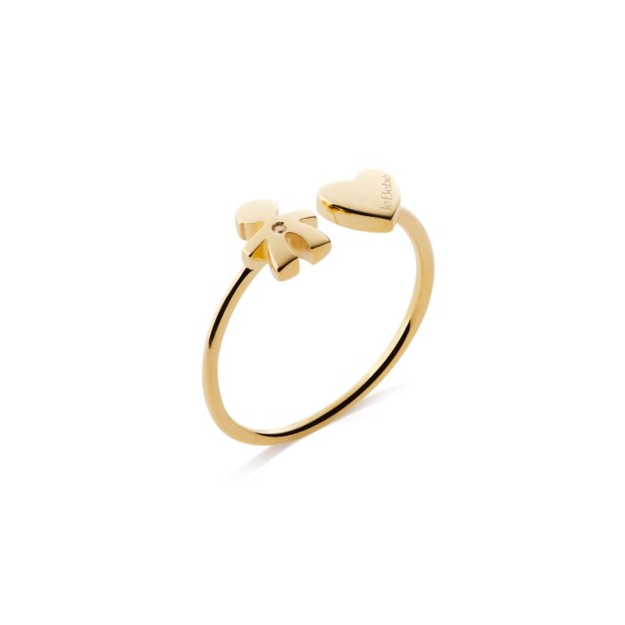 Le Bebe Anello In Oro Bimbo Con Diamante E Cuore