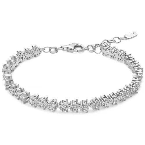 Miluna Collezione Unica Neve Bracciale In Argento 925/1000 E Topazi Bianchi