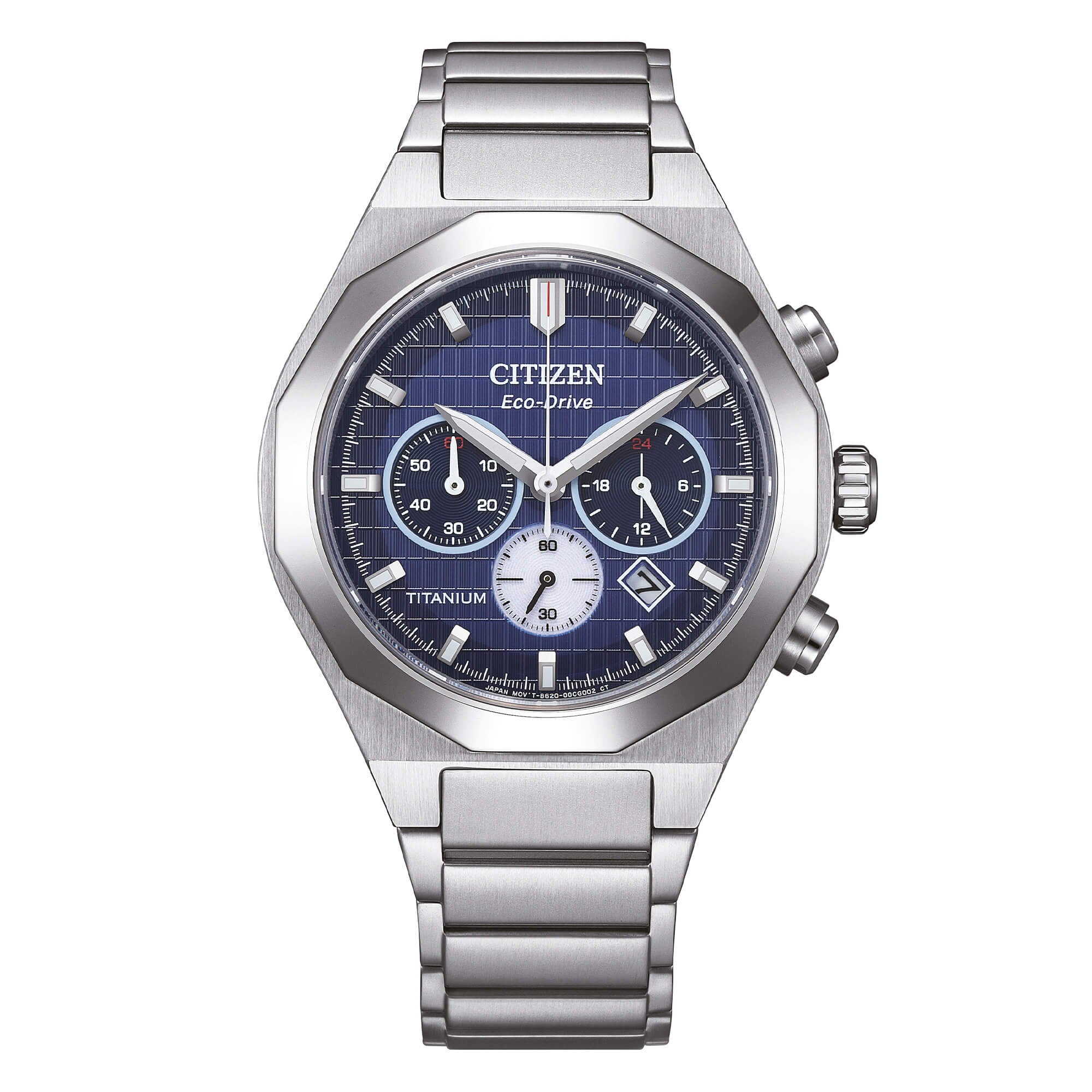 Citizen Orologio Zenshin Senkei Crono Super Titanio Quadrante Blue