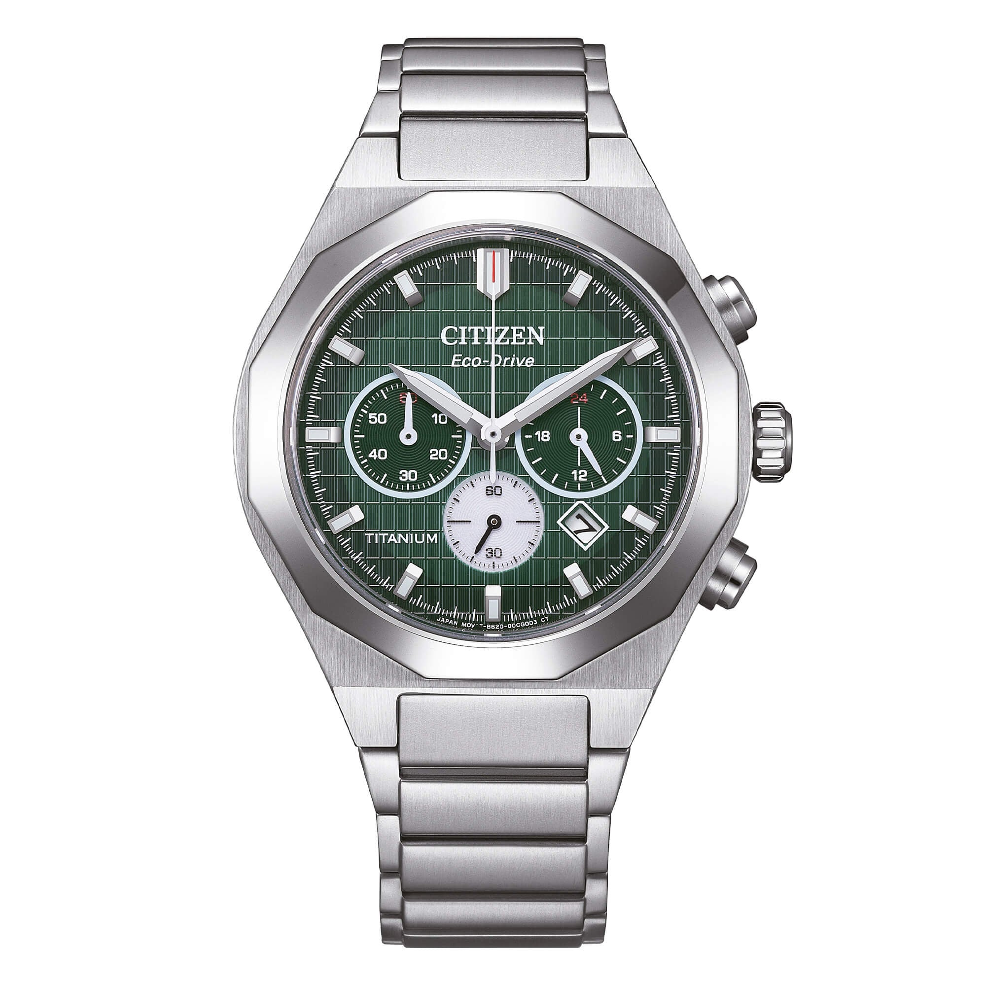 Citizen Orologio Zenshin Senkei Crono Super Titanio Quadrante Verde