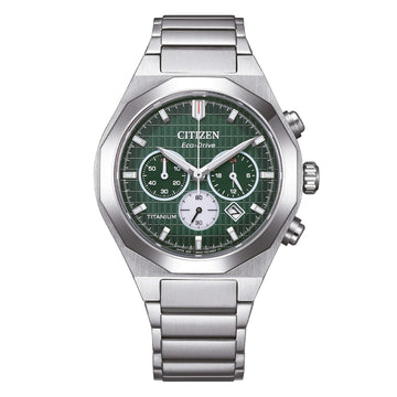 Citizen Orologio Zenshin Senkei Crono Super Titanio Quadrante Verde
