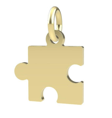 Dédié Ciondolo A Forma Di Puzzle Oro Giallo 18 Kt.
